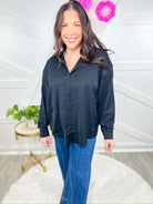 Kathryn Classic Button-Up-120 Long Sleeve Tops-Southern Grace-Heathered Boho Boutique, Women's Fashion and Accessories in Palmetto, FL