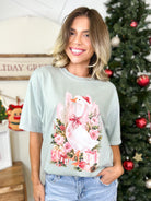 Preppy Christmas Silly Goose Graphic Tee-130 Graphic Tees-Heathered Boho-Heathered Boho Boutique, Women's Fashion and Accessories in Palmetto, FL