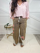 RESTOCK : Blossoming Beginnings Pants-150 PANTS-Pol-Heathered Boho Boutique, Women's Fashion and Accessories in Palmetto, FL