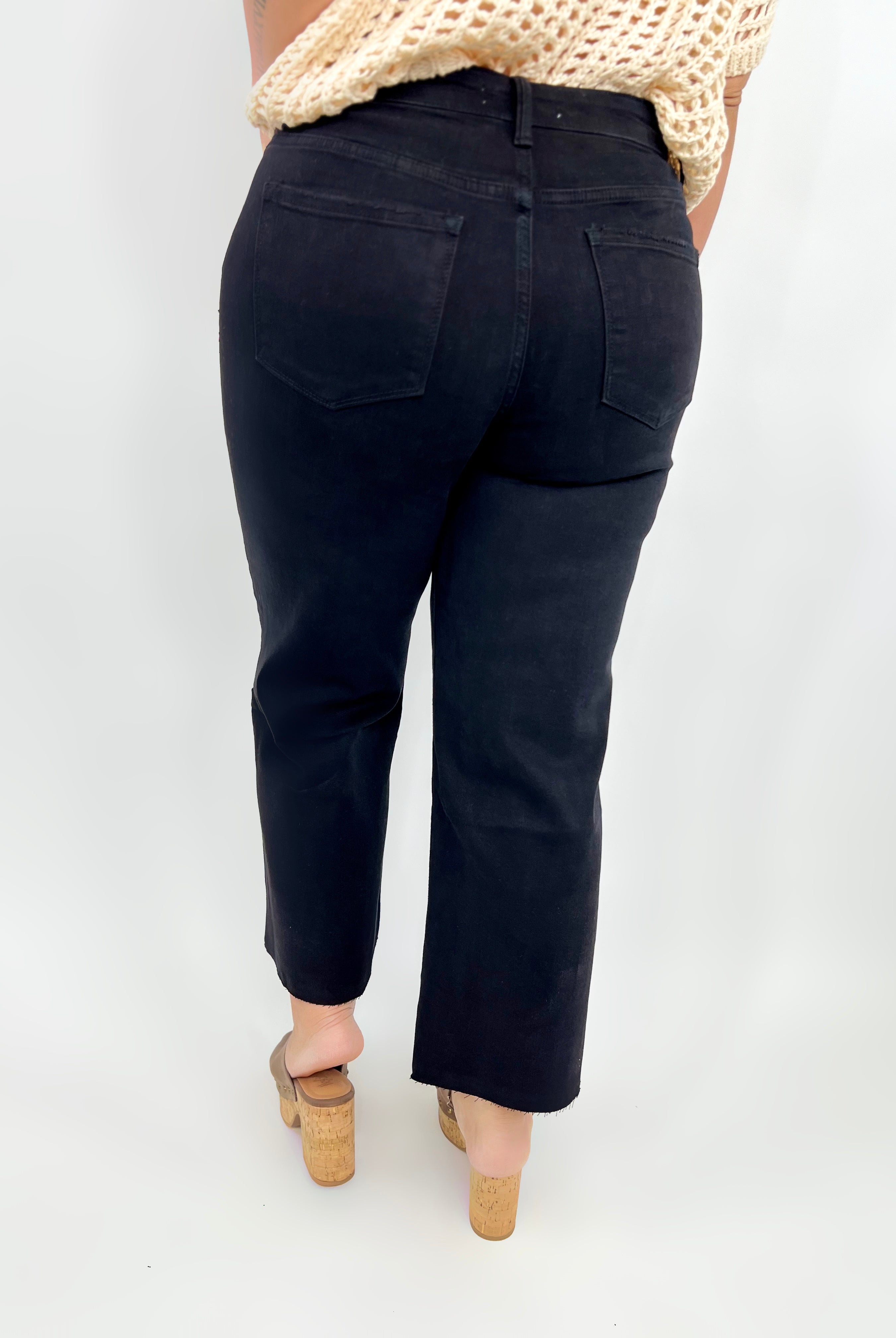 Dark Skies Cropped Wide Leg Jeans by Vervet-190 Jeans-Vervet-Heathered Boho Boutique, Women's Fashion and Accessories in Palmetto, FL