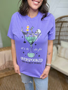 Overspooked Glittertee-130 Graphic Tees-Poppy & Pine-Heathered Boho Boutique, Women's Fashion and Accessories in Palmetto, FL