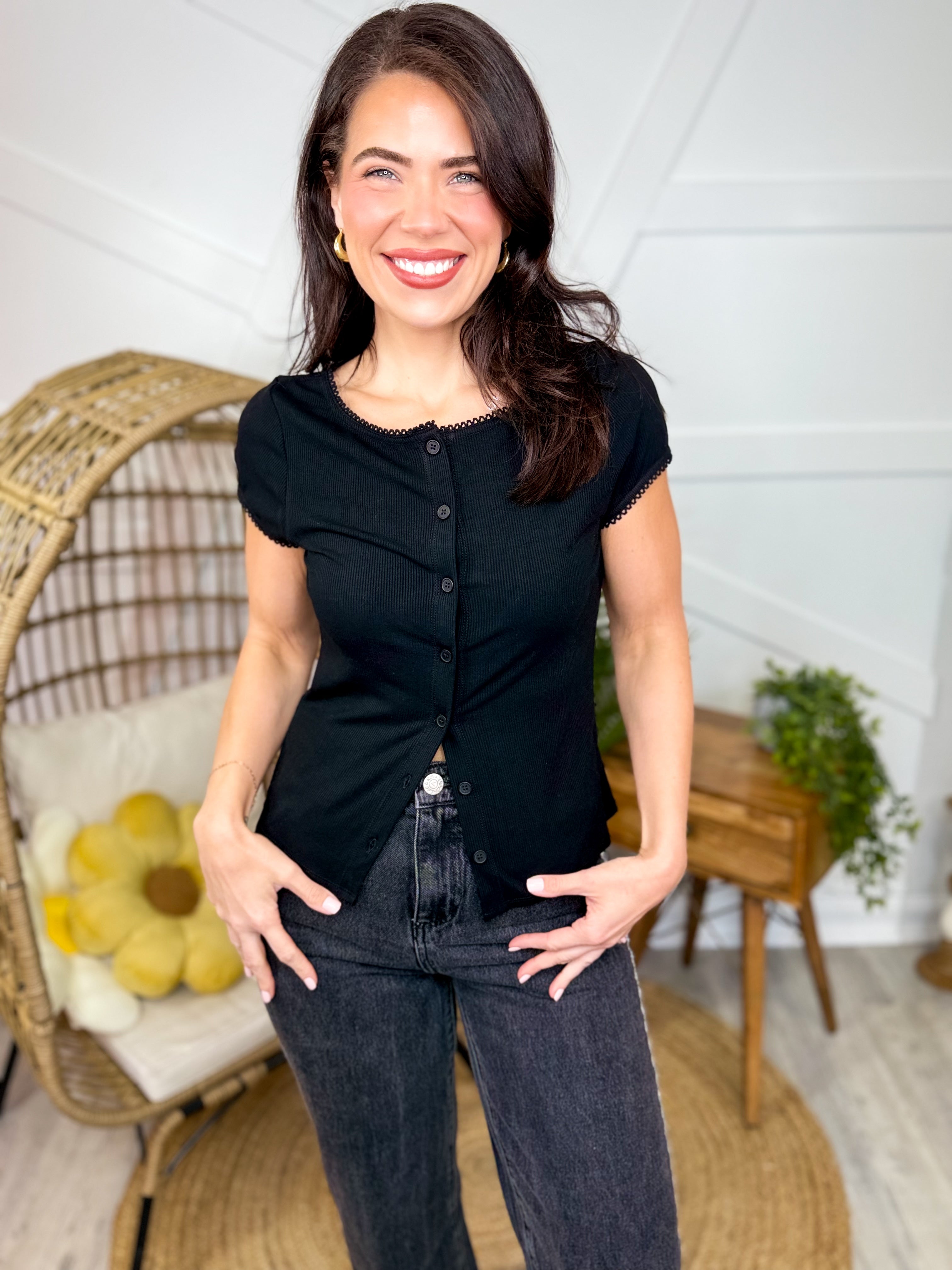 Designed for Style Top-110 SHORT SLEEVE TOP-HYFVE-Heathered Boho Boutique, Women's Fashion and Accessories in Palmetto, FL