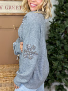 Snowflake Wishes Sweater-125 SWEATER-WHITE BIRCH-Heathered Boho Boutique, Women's Fashion and Accessories in Palmetto, FL