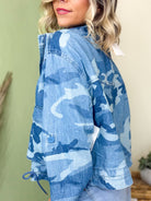 The Ocean Camo Utility Jacket-200 JACKETS/SHACKETS-RISEN-Heathered Boho Boutique, Women's Fashion and Accessories in Palmetto, FL
