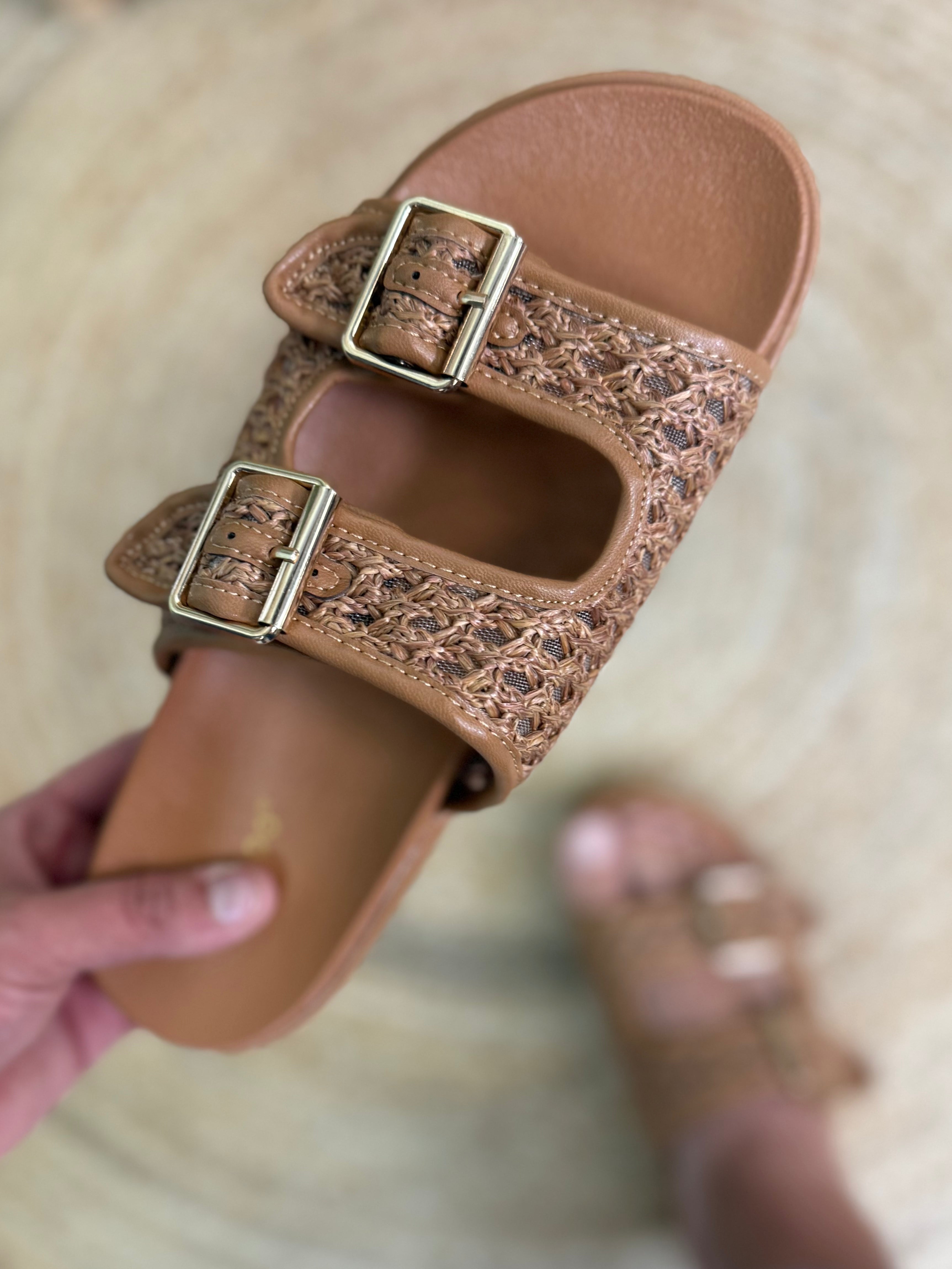 Elevate Woven Platform Sandals - Cognac-350 SHOES-JPO SHOES-Heathered Boho Boutique, Women's Fashion and Accessories in Palmetto, FL
