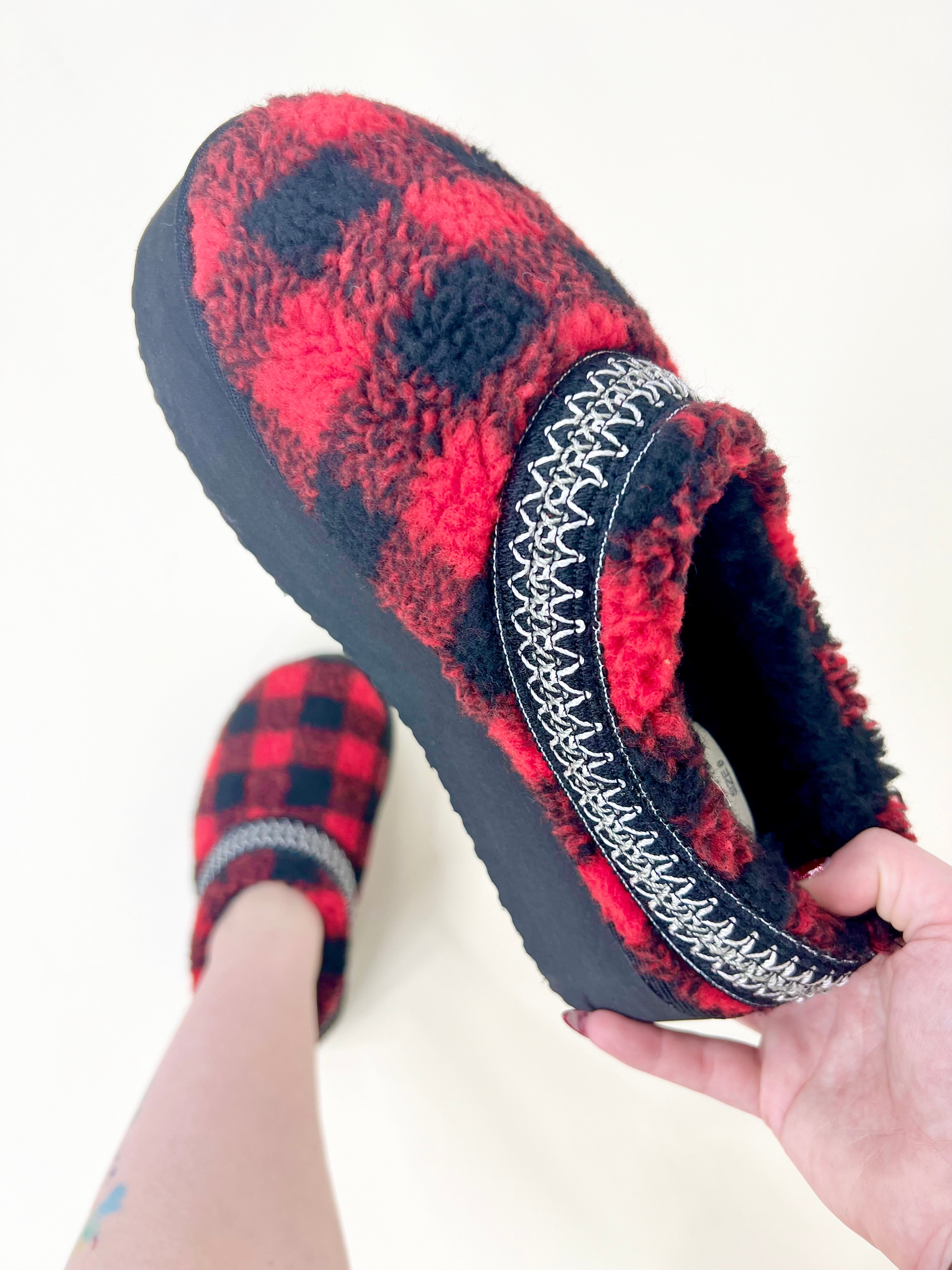 Plaid Platform Slippers-350 Shoes-Simply Southern-Heathered Boho Boutique, Women's Fashion and Accessories in Palmetto, FL