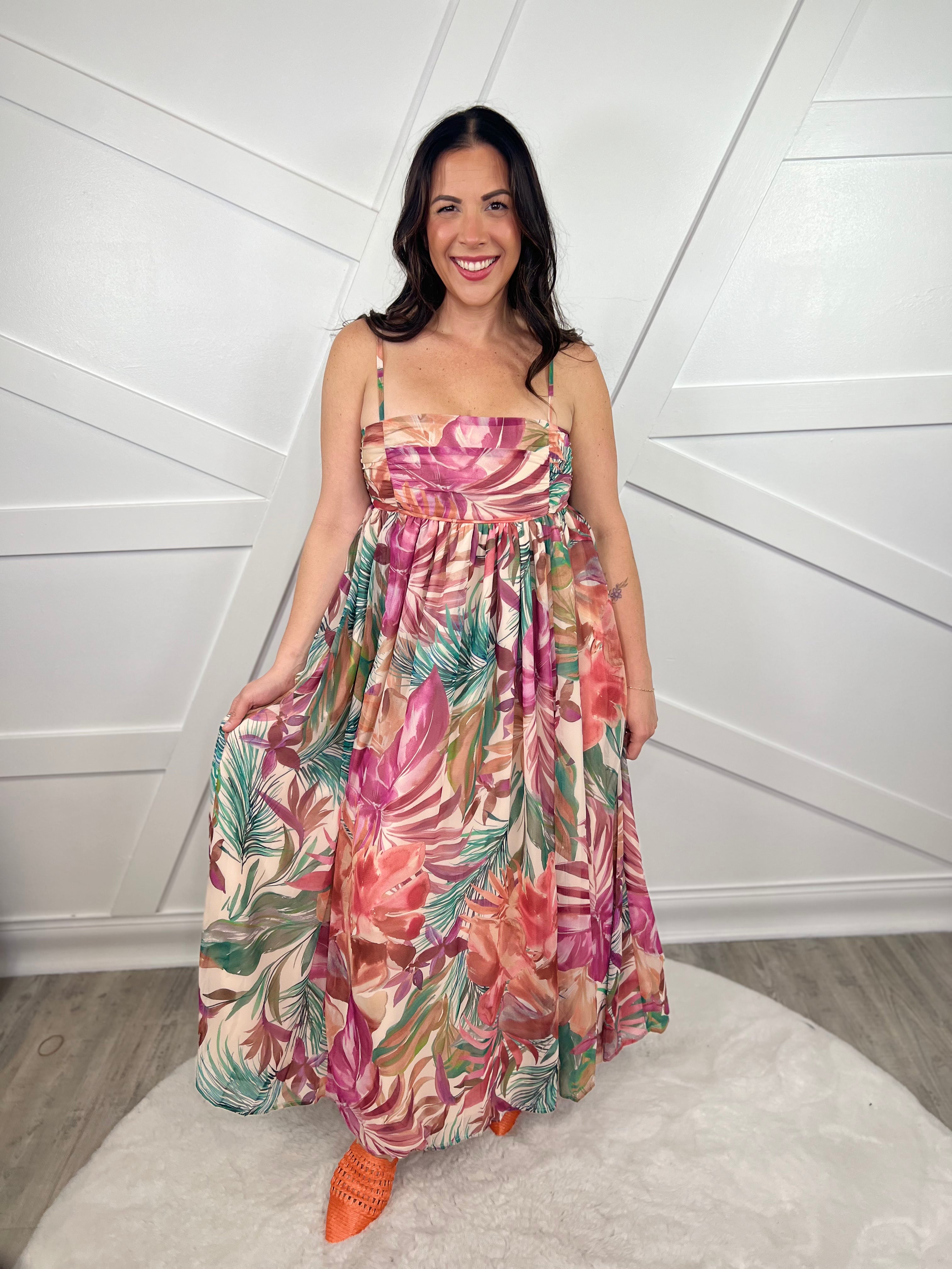 Restock: Fanciful Feelings Dress (Reg & Curvy)-230 DRESSES/JUMPSUITS/ROMPERS-WHITE BIRCH-Heathered Boho Boutique, Women's Fashion and Accessories in Palmetto, FL