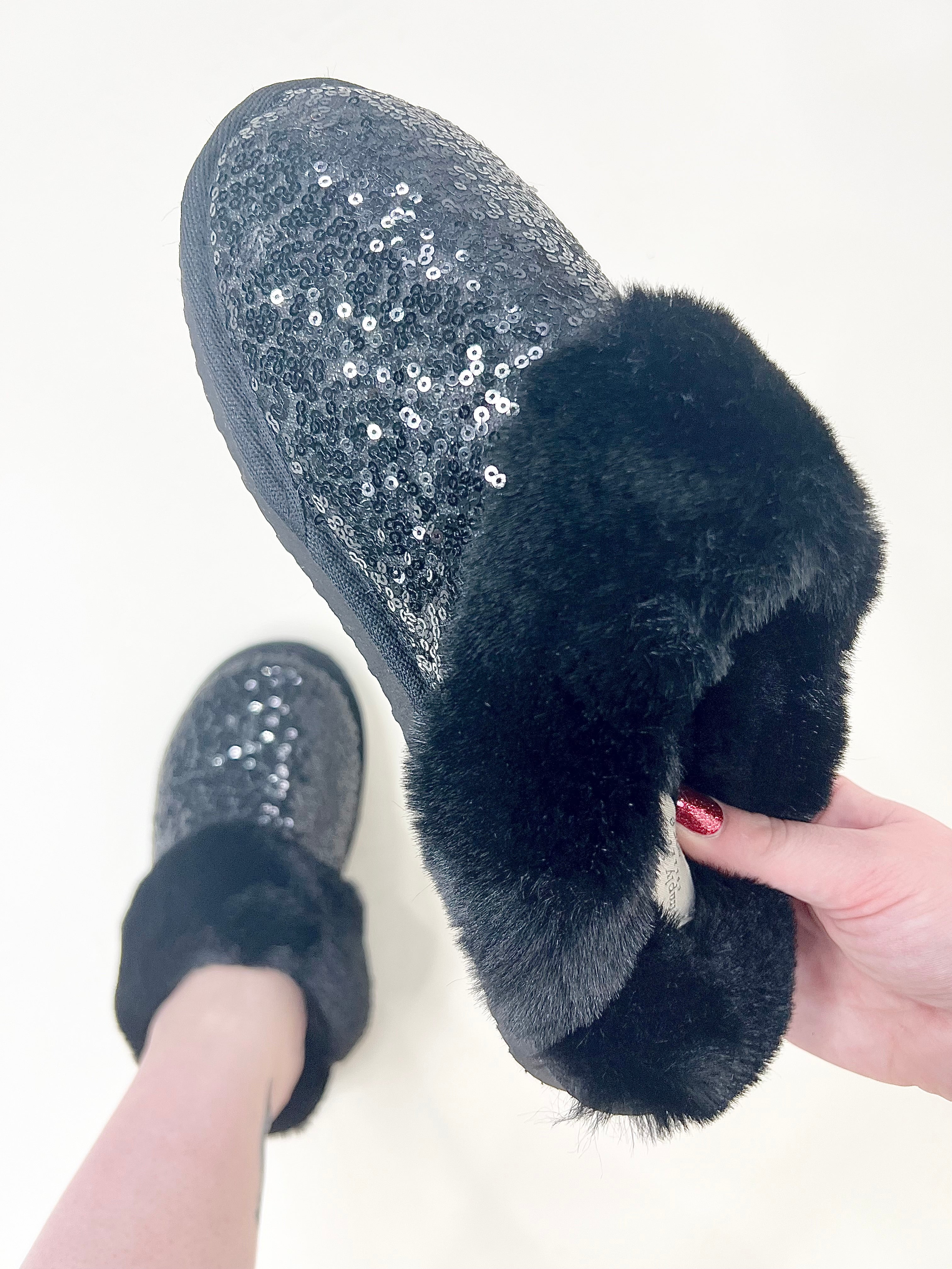 Met Black Simply the Best Felt Slippers-350 Shoes-Simply Southern-Heathered Boho Boutique, Women's Fashion and Accessories in Palmetto, FL