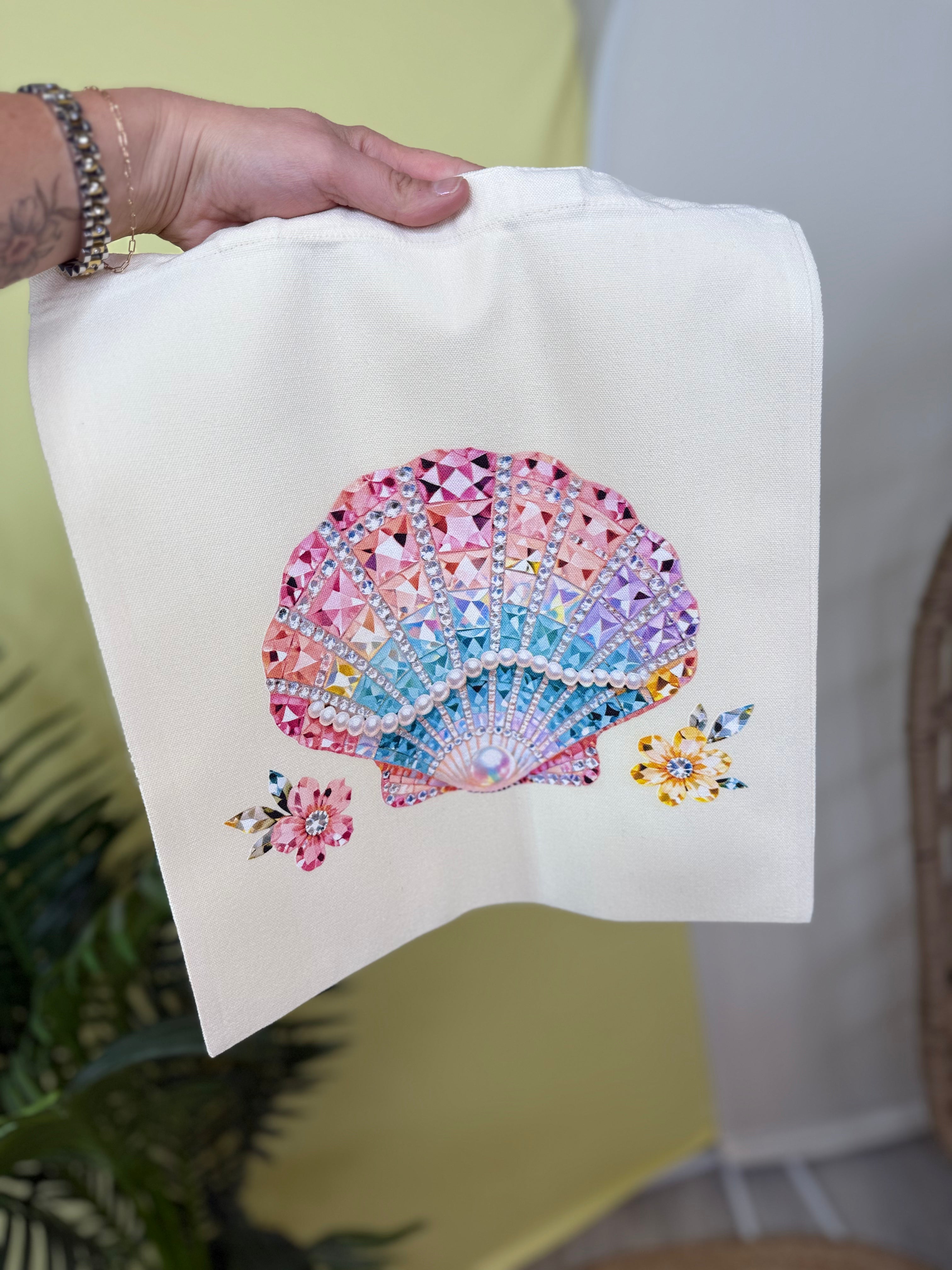 🐚 Mermaid Treasure Shell Tote-Heathered Boho-Heathered Boho Boutique, Women's Fashion and Accessories in Palmetto, FL