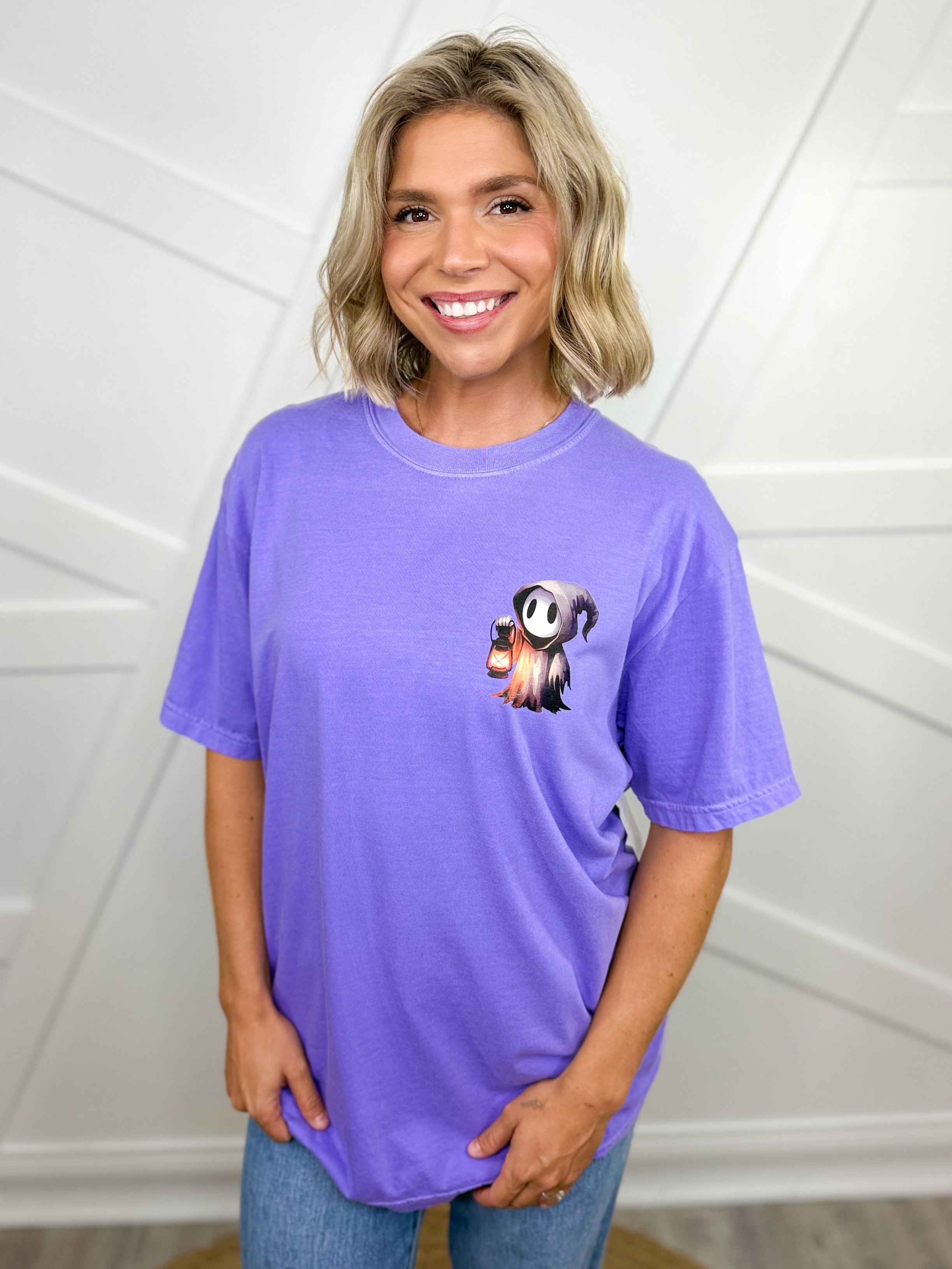 Custom HB Halloween 2025 Graphic Tee-Violet-130 Graphic Tees-Heathered Boho-Heathered Boho Boutique, Women's Fashion and Accessories in Palmetto, FL