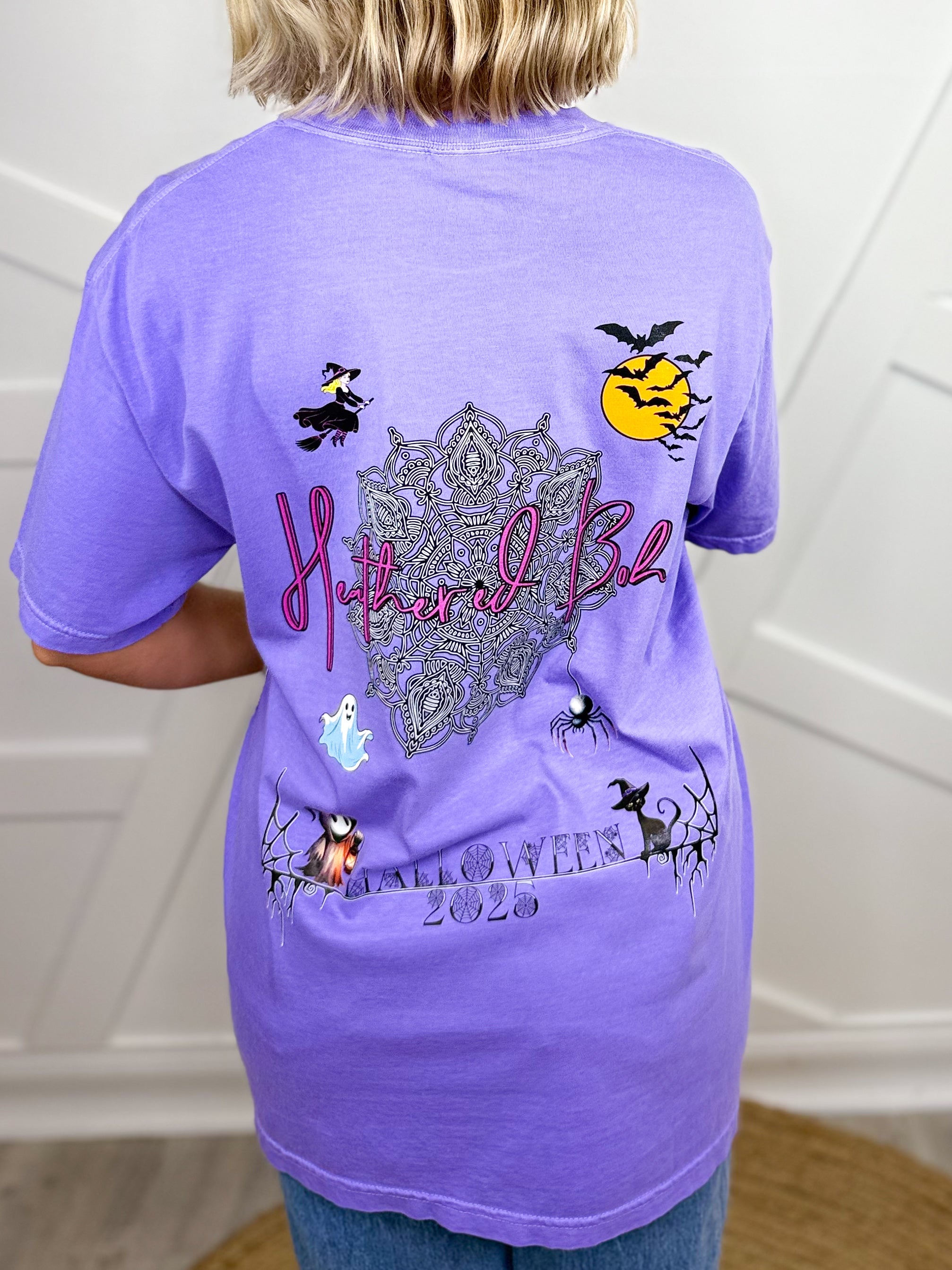 Custom HB Halloween 2025 Graphic Tee-Violet-130 Graphic Tees-Heathered Boho-Heathered Boho Boutique, Women's Fashion and Accessories in Palmetto, FL