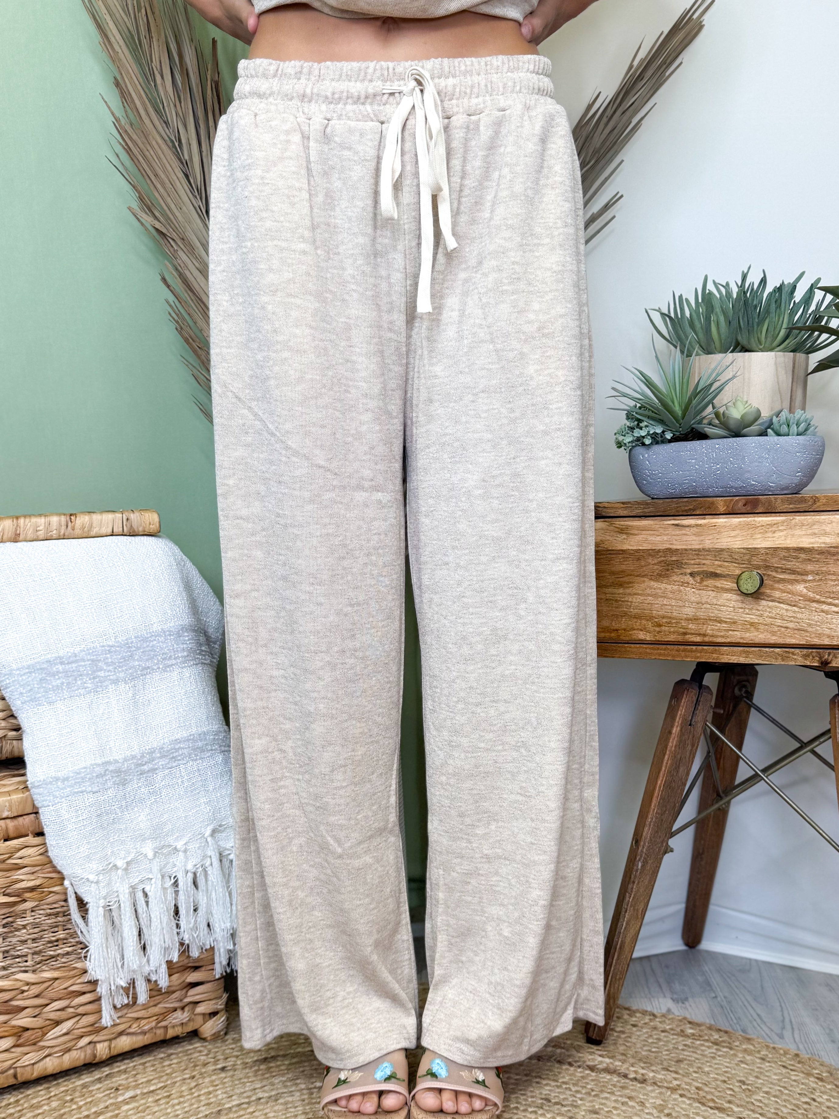 Aspen Knit Lounge Pants-150 PANTS-POLAGRAM-Heathered Boho Boutique, Women's Fashion and Accessories in Palmetto, FL