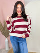 The Harbor Stripe Sweater-125 SWEATER-ZENANA-Heathered Boho Boutique, Women's Fashion and Accessories in Palmetto, FL