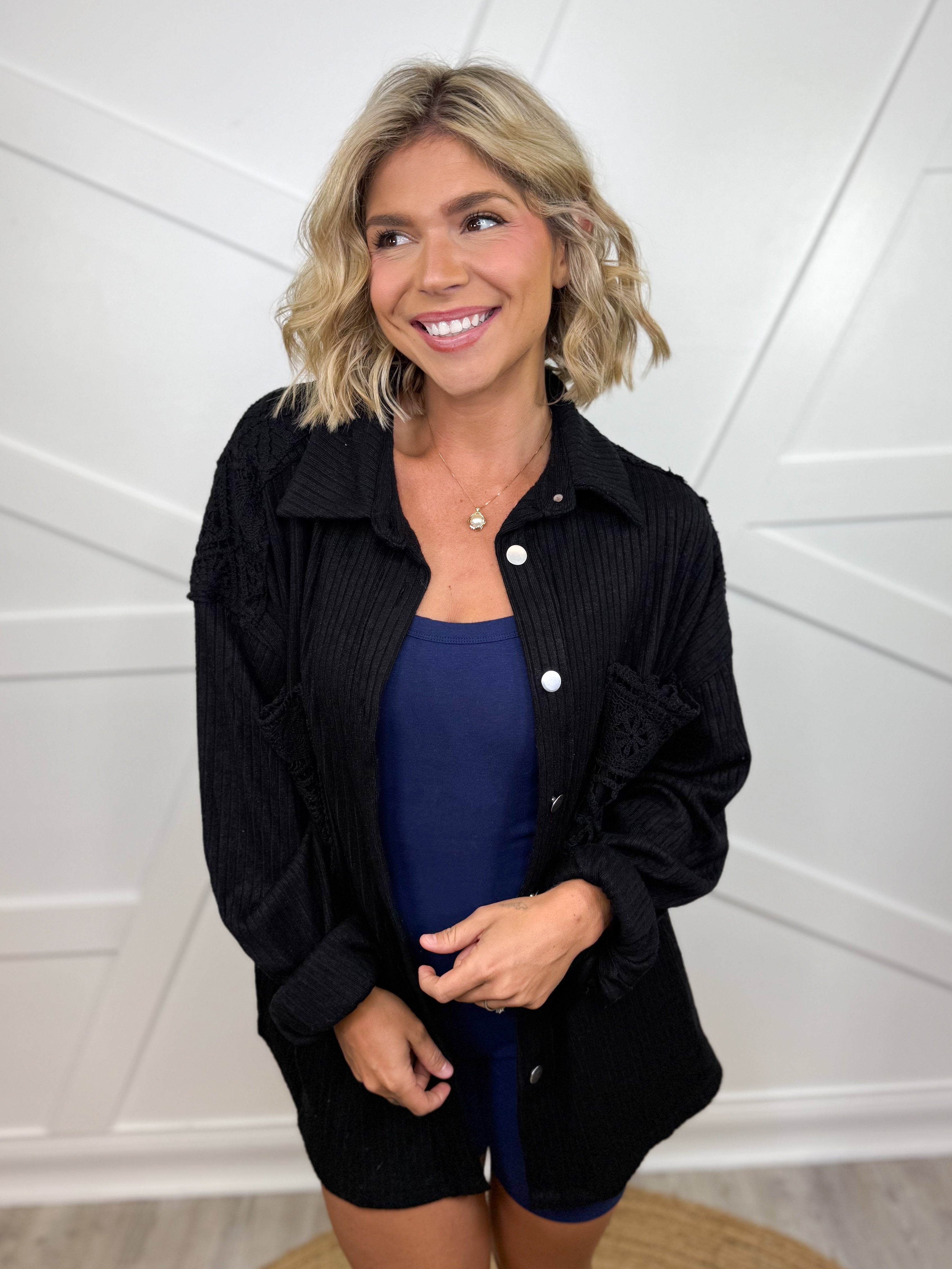 Manhattan Chic Shacket-200 Jackets/Shackets-Davi & Dani-Heathered Boho Boutique, Women's Fashion and Accessories in Palmetto, FL