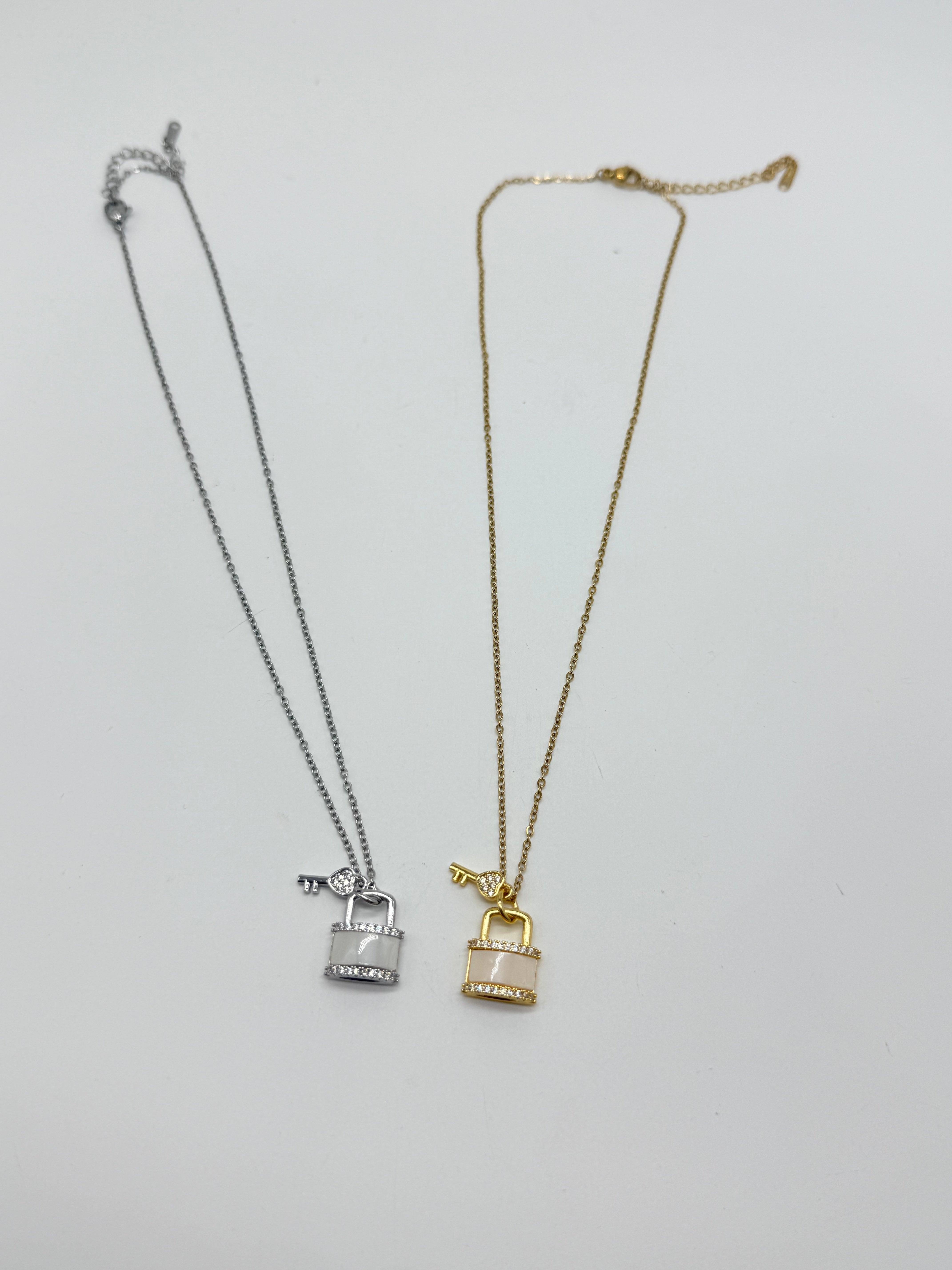 Lock & Key Necklace-310 Jewelry-NIHAO JEWELRY-Heathered Boho Boutique, Women's Fashion and Accessories in Palmetto, FL