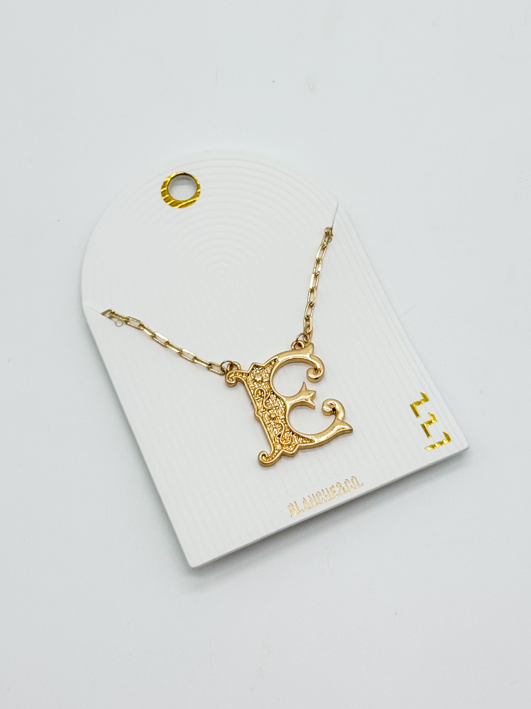 Western Font Initial Necklace-310 Jewelry-Blanche Design Co.-Heathered Boho Boutique, Women's Fashion and Accessories in Palmetto, FL