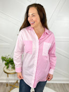 Keep the Momentum Button Down Top-120 Long Sleeve Tops-White Birch-Heathered Boho Boutique, Women's Fashion and Accessories in Palmetto, FL