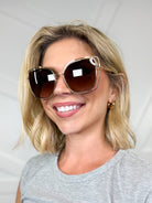 Jacqueline Gold + Brown Gradient Sunglasses-340 Other Accessories-DIFF EYEWEAR / DIME OPTICS-Heathered Boho Boutique, Women's Fashion and Accessories in Palmetto, FL