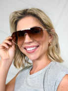 Dash Shield Gold + Brown Gradient Sunglasses-340 Other Accessories-DIFF EYEWEAR / DIME OPTICS-Heathered Boho Boutique, Women's Fashion and Accessories in Palmetto, FL