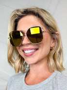 Iris Gold + Brilliant Gold Mirror Sunglasses-340 Other Accessories-DIFF EYEWEAR / DIME OPTICS-Heathered Boho Boutique, Women's Fashion and Accessories in Palmetto, FL