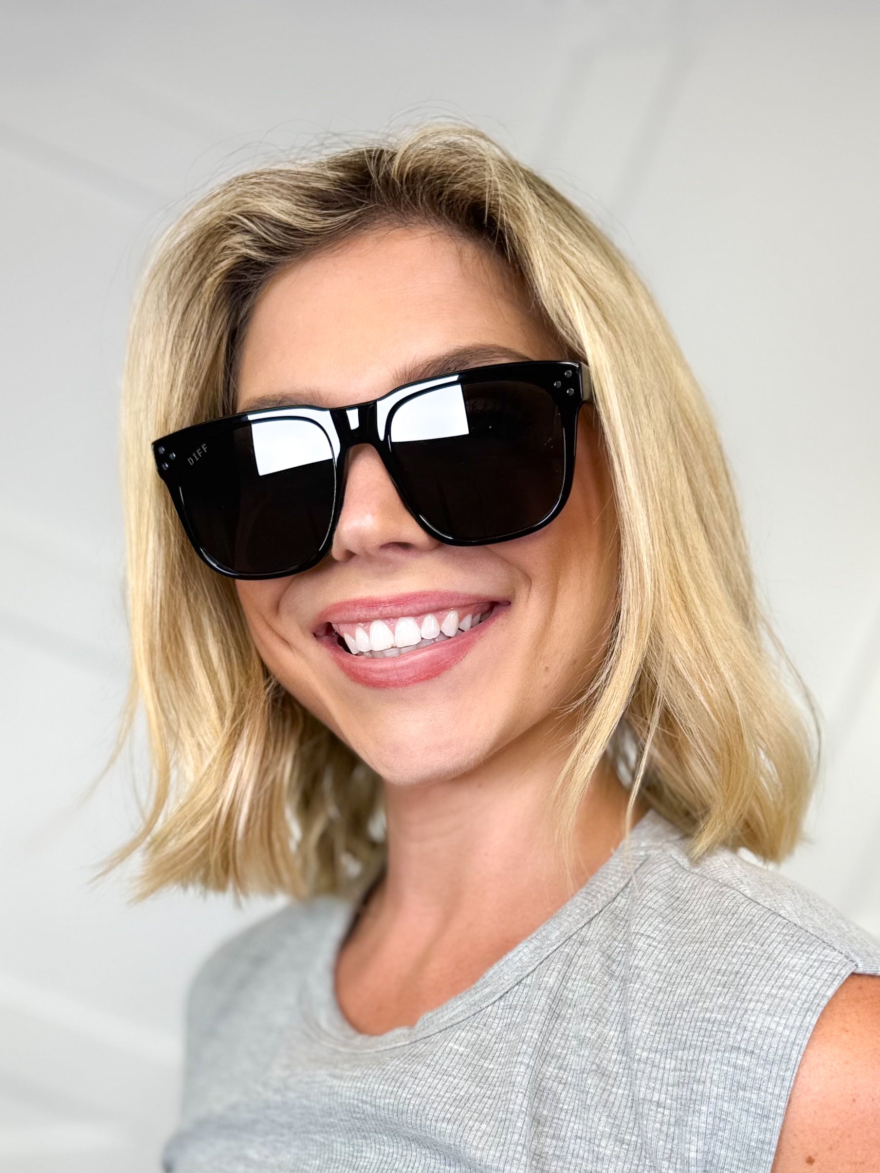 Sicily Black + Grey Sunglasses-340 Other Accessories-DIFF EYEWEAR / DIME OPTICS-Heathered Boho Boutique, Women's Fashion and Accessories in Palmetto, FL