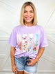 Boho Butterfly Flowers Graphic Tee - Orchid -695-130 Graphic Tees-Heathered Boho-Heathered Boho Boutique, Women's Fashion and Accessories in Palmetto, FL