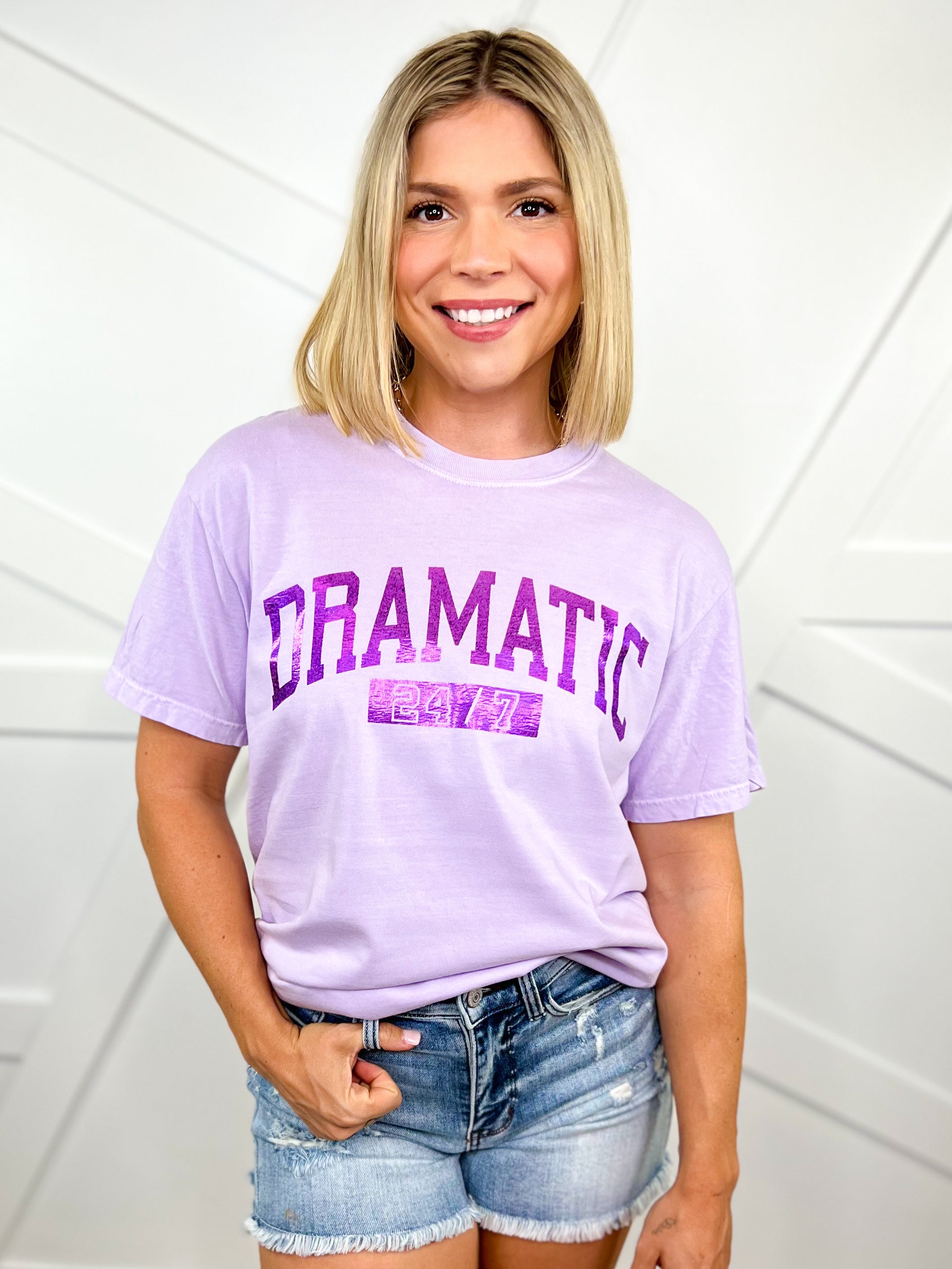 Foil Dramatic 24-7 Graphic Tee-130 Graphic Tees-Heathered Boho-Heathered Boho Boutique, Women's Fashion and Accessories in Palmetto, FL