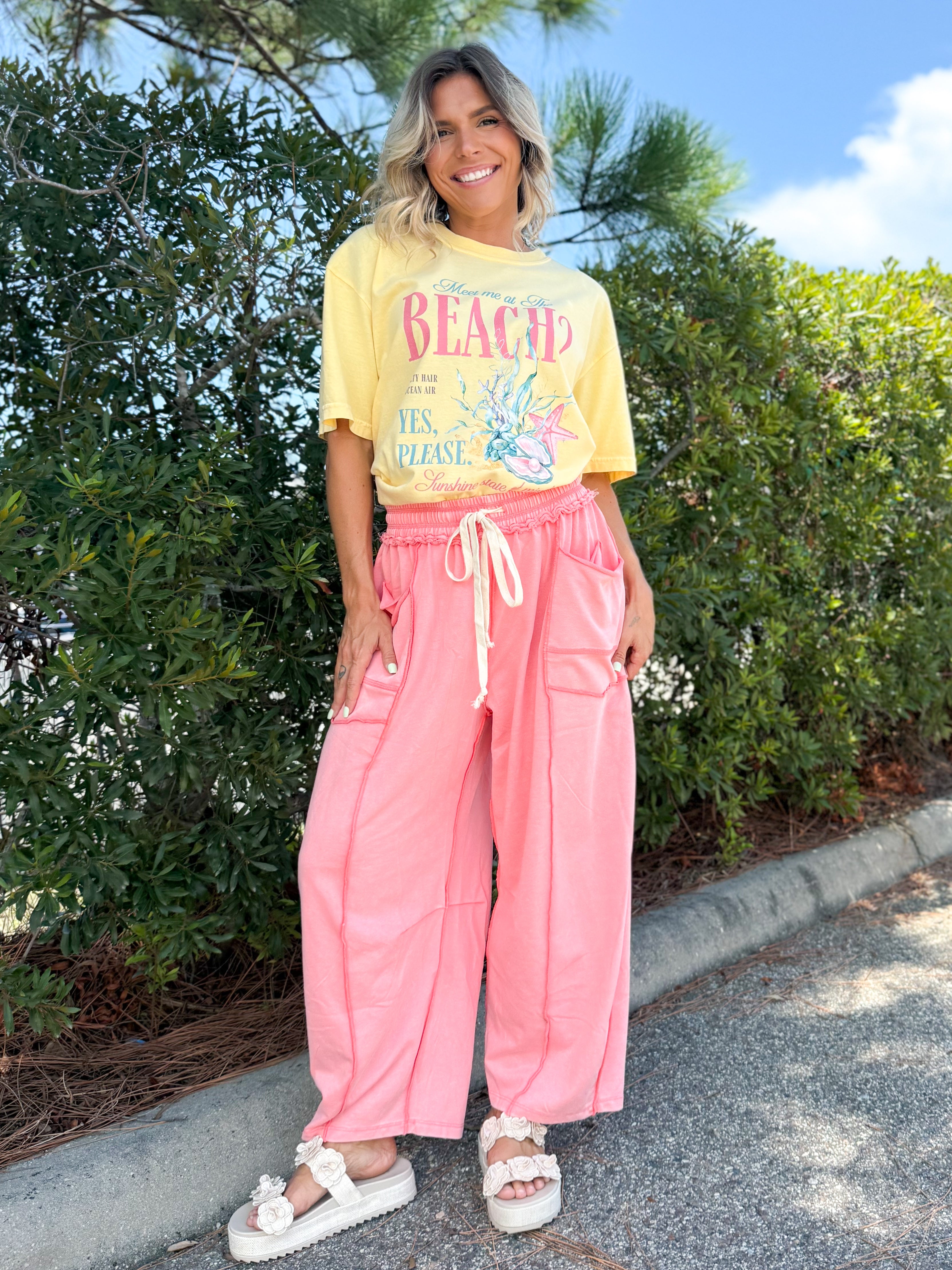 Restock: Weekend Ease Pants-150 PANTS-ODDI-Heathered Boho Boutique, Women's Fashion and Accessories in Palmetto, FL