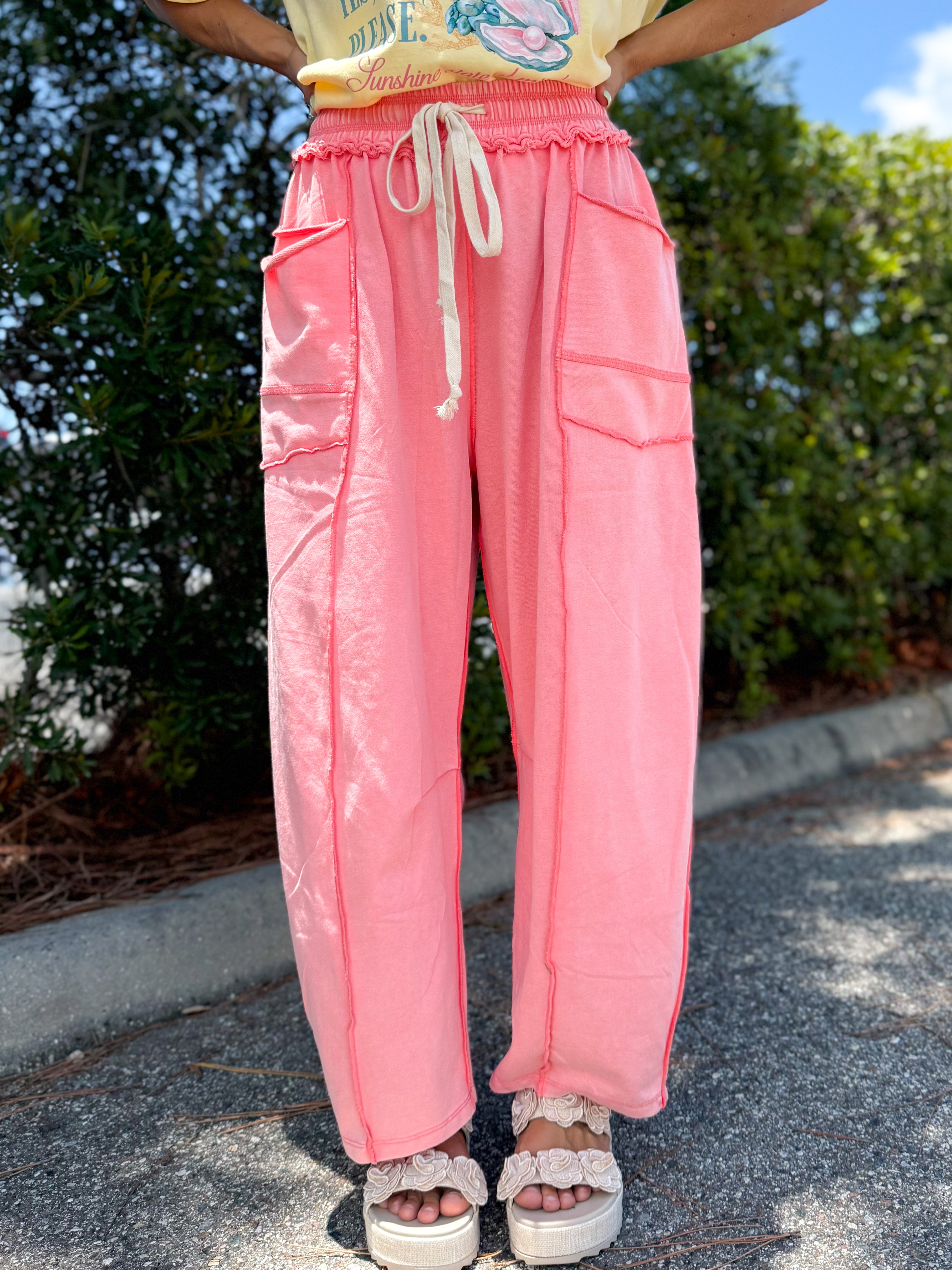 Restock: Weekend Ease Pants-150 PANTS-ODDI-Heathered Boho Boutique, Women's Fashion and Accessories in Palmetto, FL