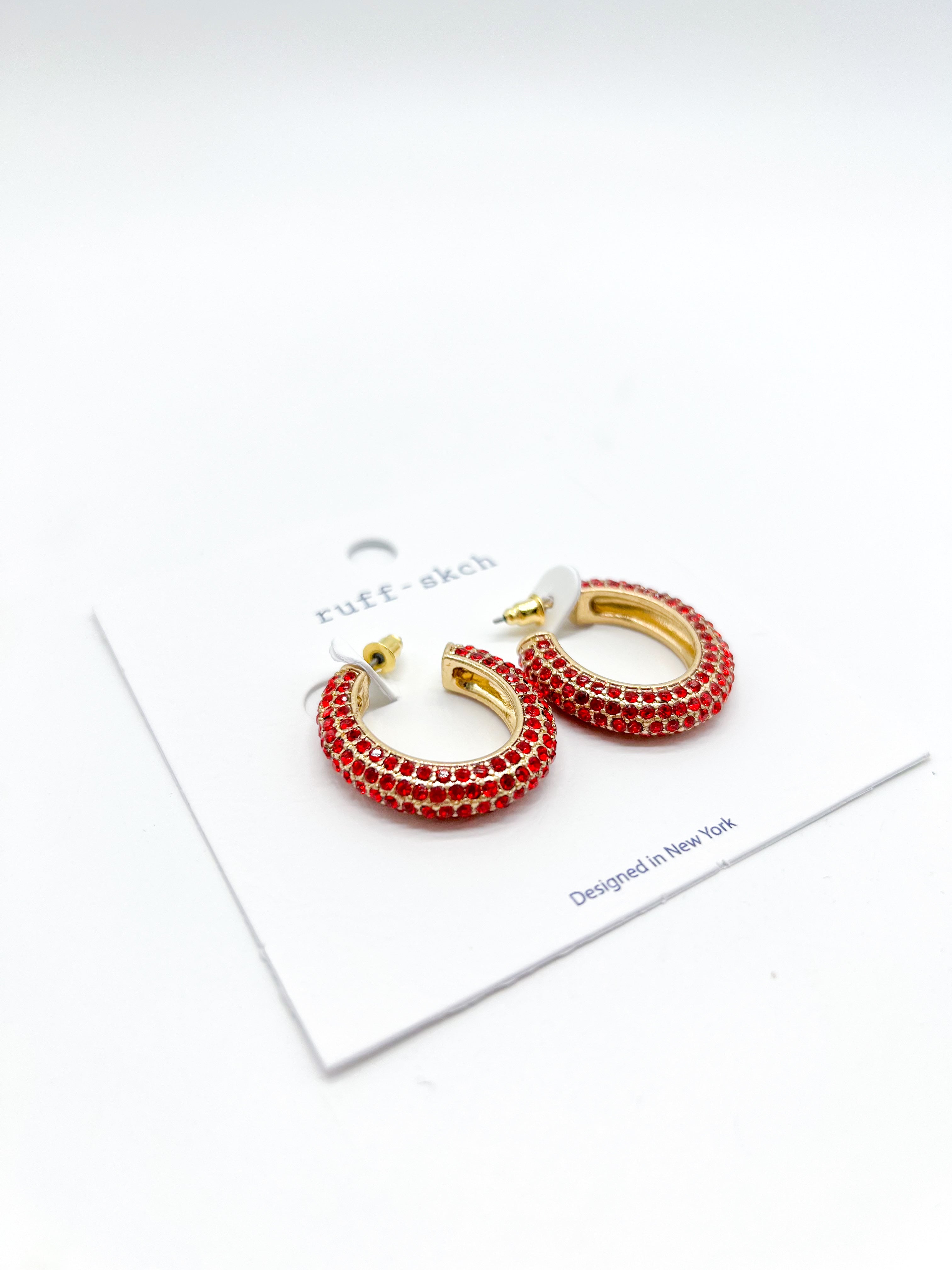 Hooked the Bling Earrings-310 Jewelry-Rough Sketch-Heathered Boho Boutique, Women's Fashion and Accessories in Palmetto, FL