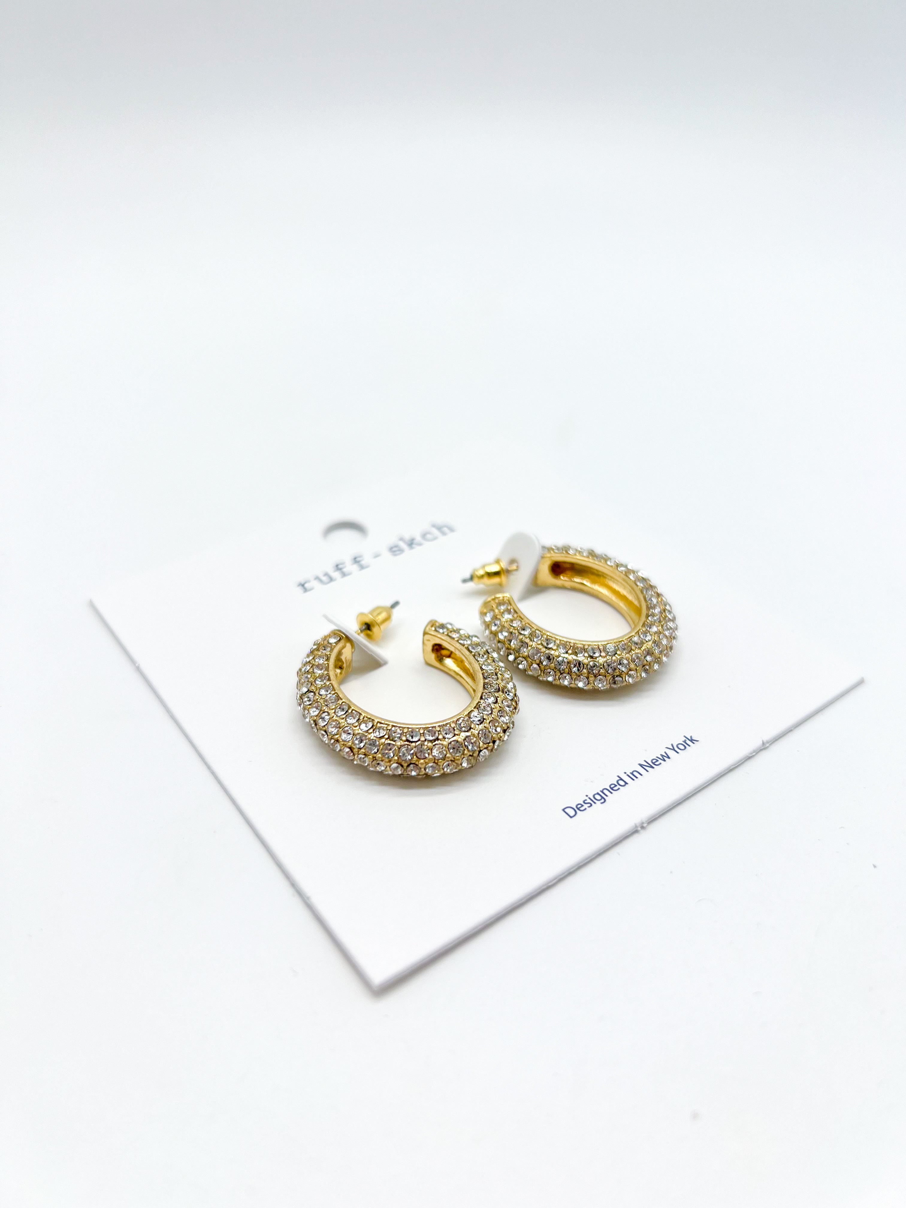 Hooked the Bling Earrings-310 Jewelry-Rough Sketch-Heathered Boho Boutique, Women's Fashion and Accessories in Palmetto, FL