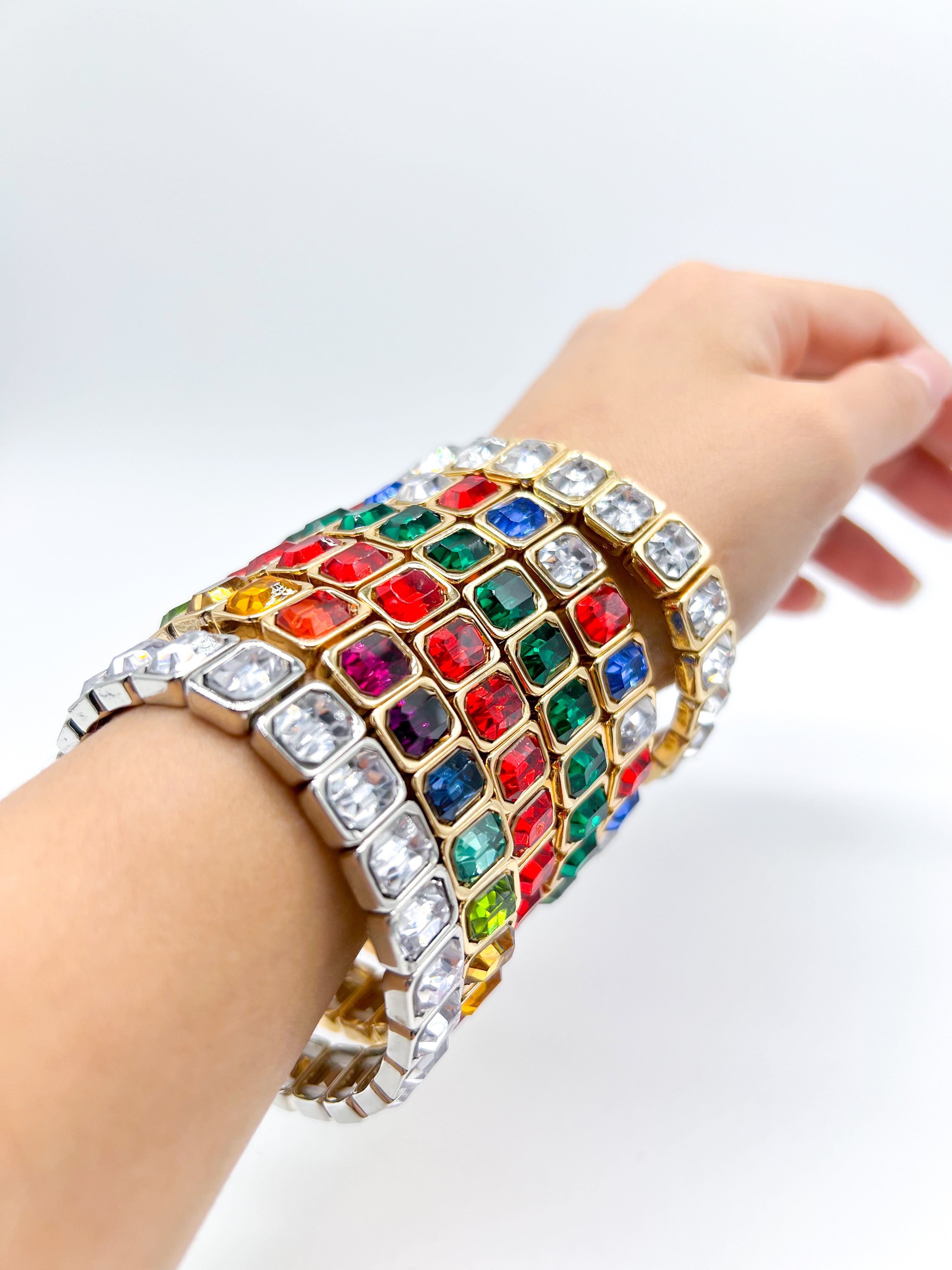 Bring on the Bling Stretch Bracelet-310 Jewelry-Rough Sketch-Heathered Boho Boutique, Women's Fashion and Accessories in Palmetto, FL