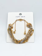 Layering The Chains Bracelet-310 Jewelry-Rough Sketch-Heathered Boho Boutique, Women's Fashion and Accessories in Palmetto, FL