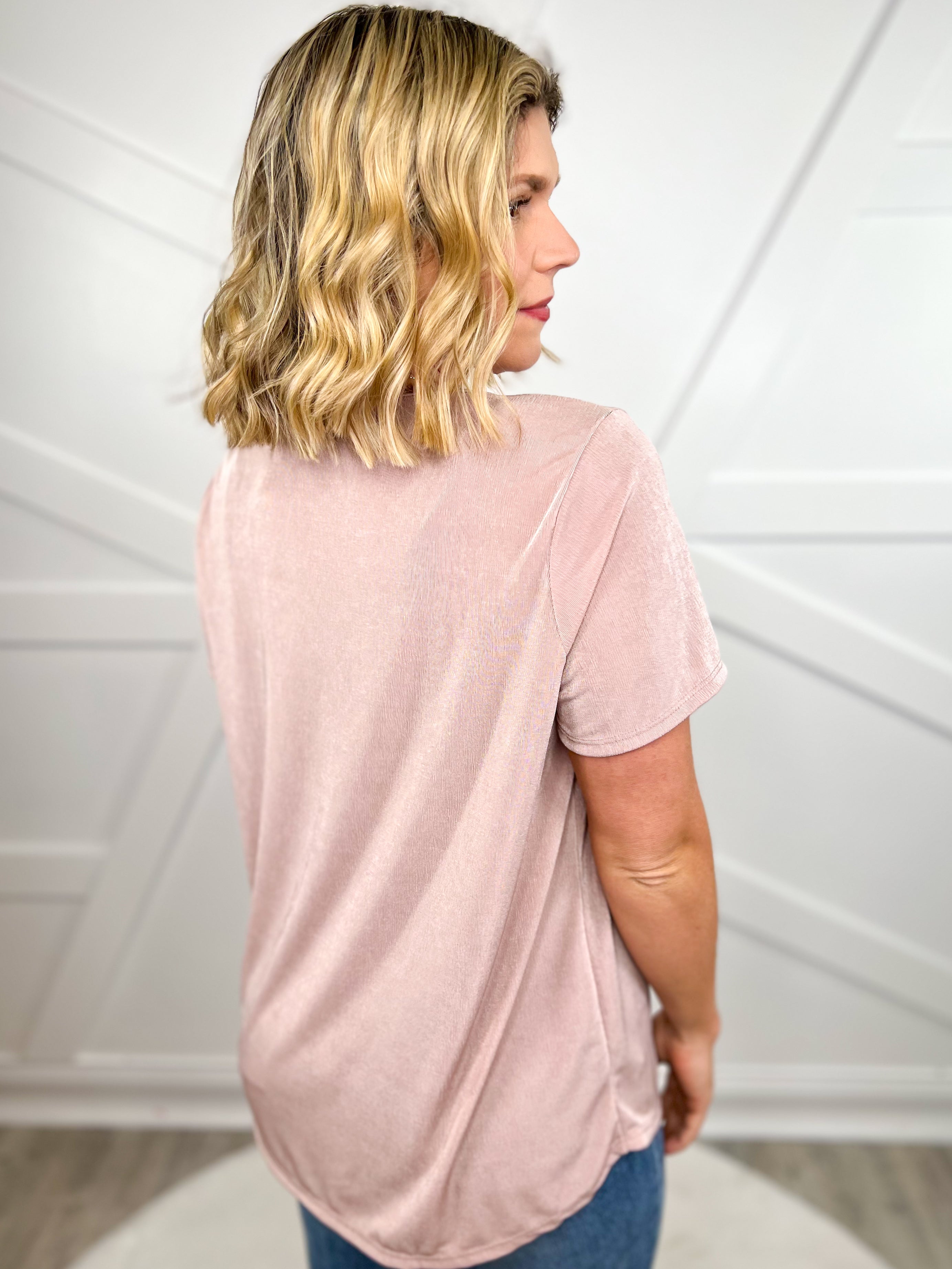 All Week Top-110 SHORT SLEEVE TOP-SEW IN LOVE-Heathered Boho Boutique, Women's Fashion and Accessories in Palmetto, FL