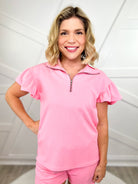 RESTOCK : Unstoppable Quarter Zip Top-110 Short Sleeve Top-Southern Grace-Heathered Boho Boutique, Women's Fashion and Accessories in Palmetto, FL