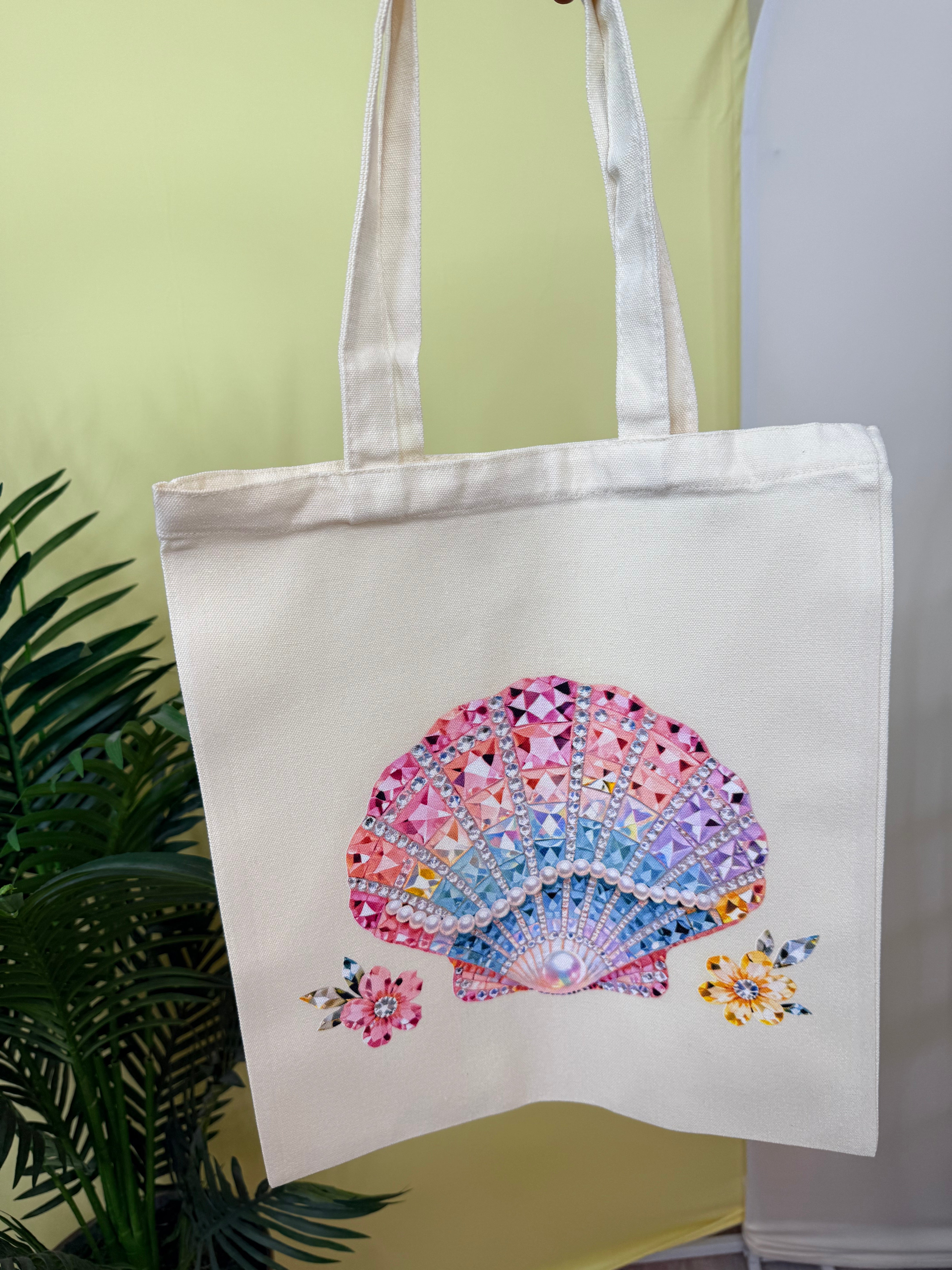 🐚 Mermaid Treasure Shell Tote-Heathered Boho-Heathered Boho Boutique, Women's Fashion and Accessories in Palmetto, FL