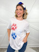 Patriotic Paw Print Graphic Tee - Ash -638-130 Graphic Tees-Heathered Boho-Heathered Boho Boutique, Women's Fashion and Accessories in Palmetto, FL