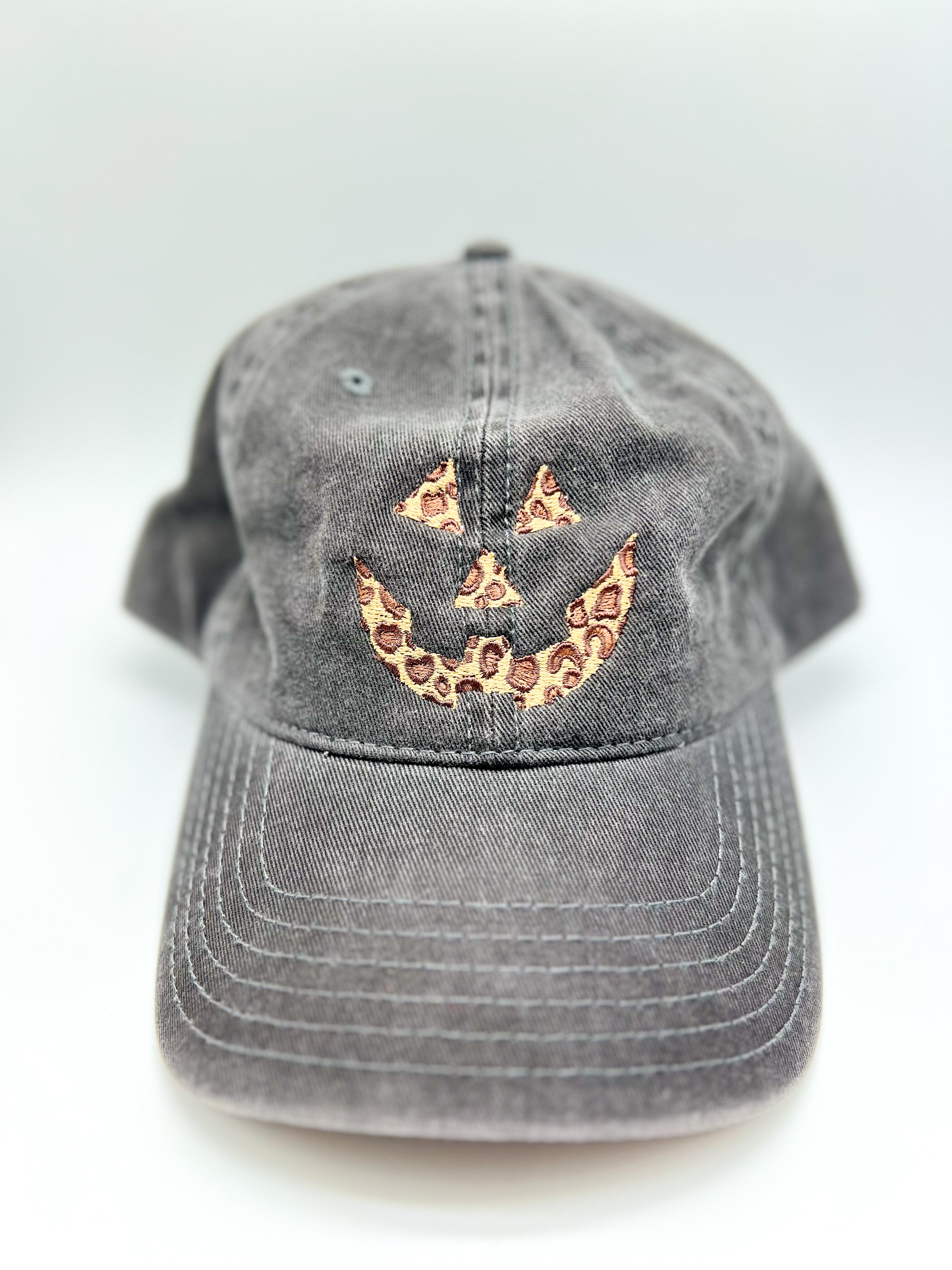 Leopard Pumpkin Face Ball Cap-330 Headwear-Bling-A-GoGo-Heathered Boho Boutique, Women's Fashion and Accessories in Palmetto, FL