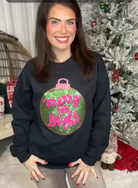 Merry & Bright Ornament Sweatshirt-125 Sweater-Lucky & Blessed Life-Heathered Boho Boutique, Women's Fashion and Accessories in Palmetto, FL