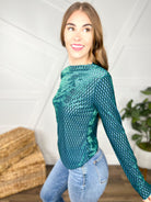 End Game Mesh Top-120 Long Sleeve Tops-Davi & Dani-Heathered Boho Boutique, Women's Fashion and Accessories in Palmetto, FL