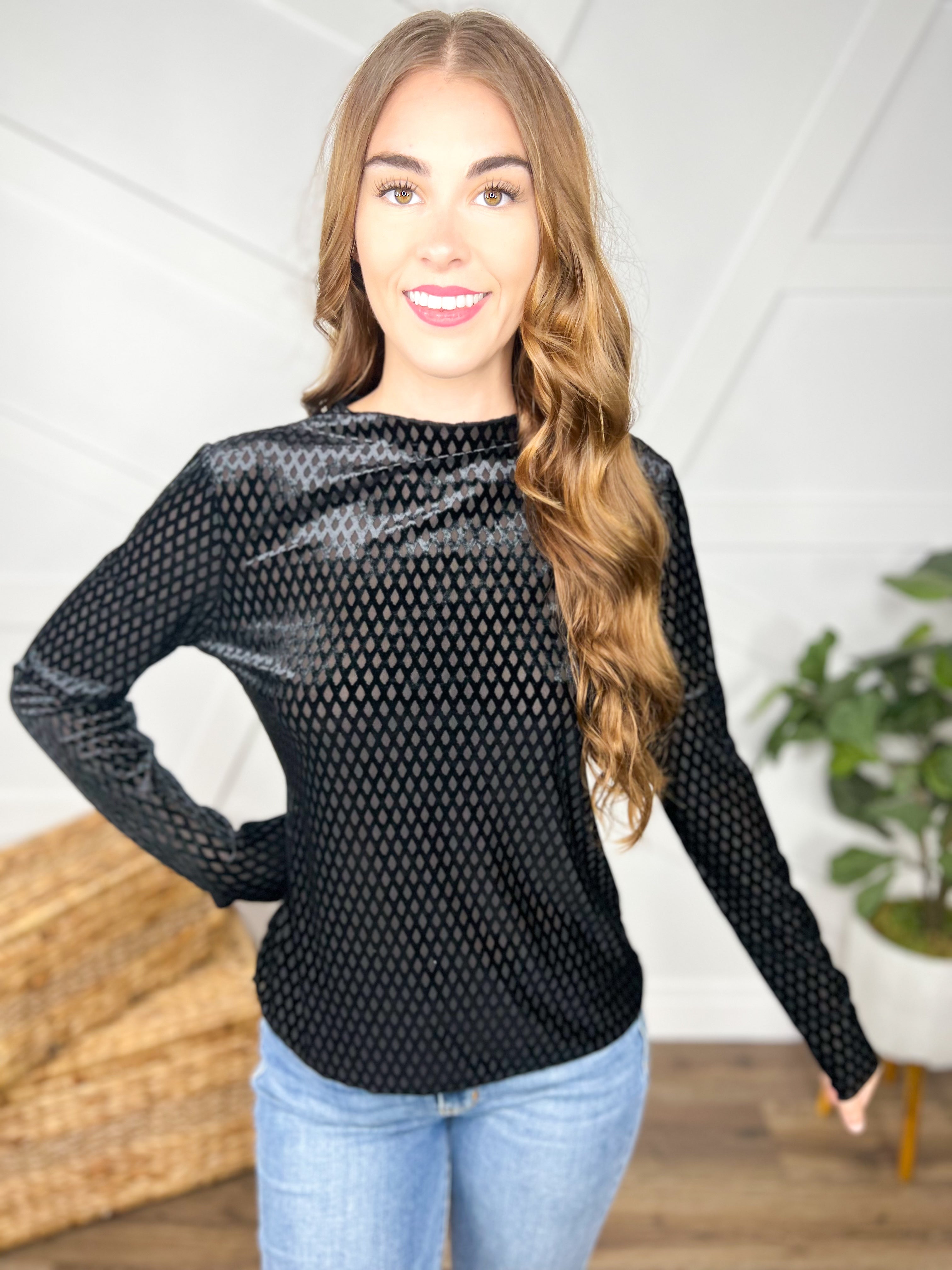 End Game Mesh Top-120 Long Sleeve Tops-Davi & Dani-Heathered Boho Boutique, Women's Fashion and Accessories in Palmetto, FL