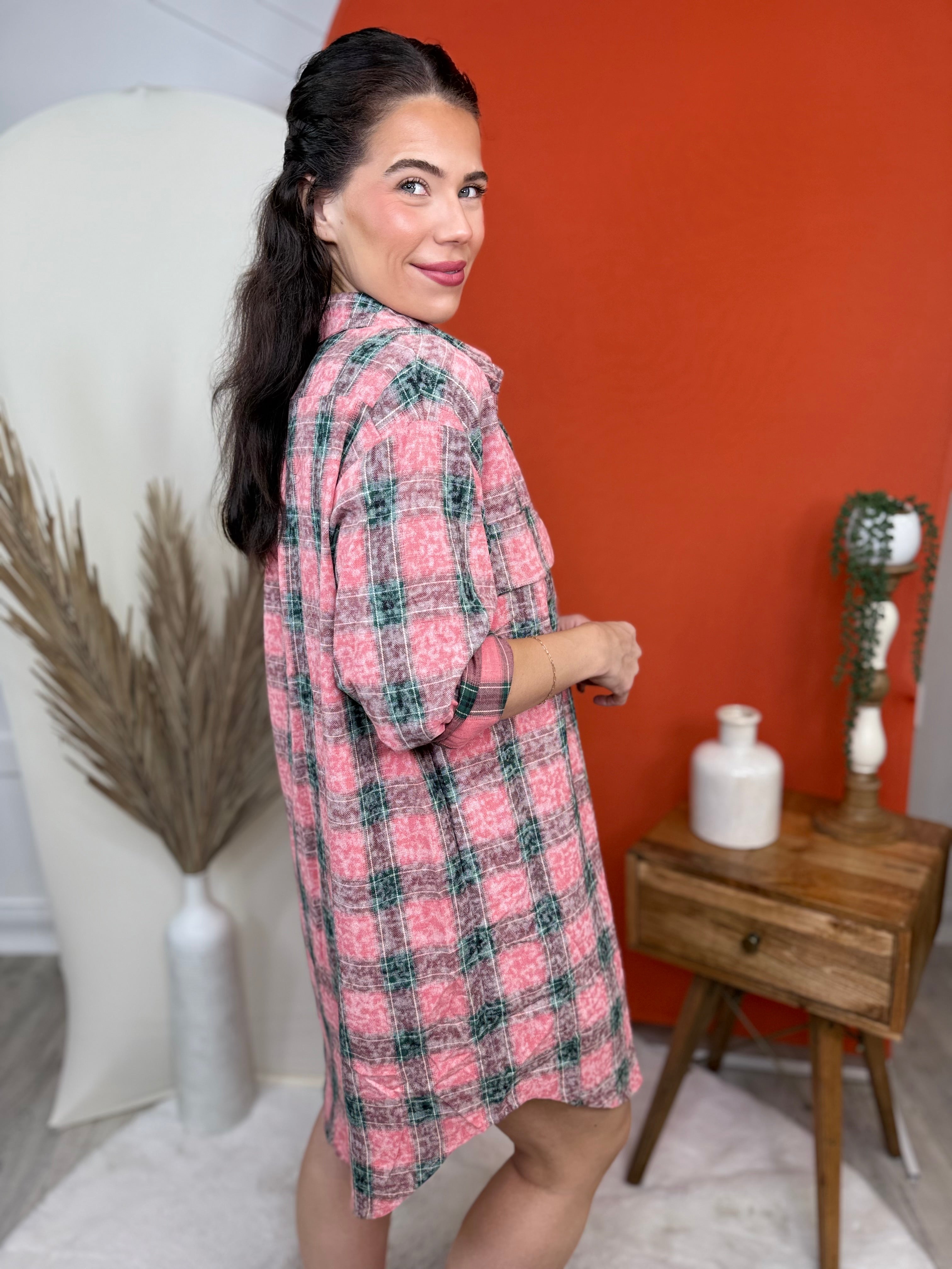 Plaidly Perfect Dress-230 DRESSES/JUMPSUITS/ROMPERS-Solution-Heathered Boho Boutique, Women's Fashion and Accessories in Palmetto, FL