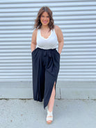 Tie It Up Pants-150 PANTS-White Birch-Heathered Boho Boutique, Women's Fashion and Accessories in Palmetto, FL