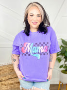 Checkered Ombre Mama Graphic Tee-110 Short Sleeve Top-Heathered Boho-Heathered Boho Boutique, Women's Fashion and Accessories in Palmetto, FL
