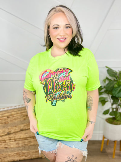 Chasing That Neon Rainbow Graphic Tee-110 Short Sleeve Top-Heathered Boho-Heathered Boho Boutique, Women's Fashion and Accessories in Palmetto, FL