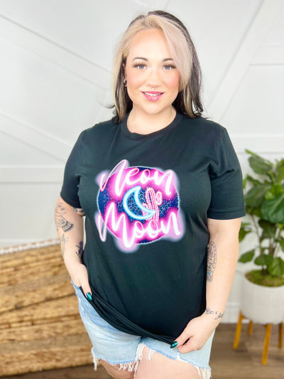 Neon Moon Sign Graphic Tee-110 Short Sleeve Top-Heathered Boho-Heathered Boho Boutique, Women's Fashion and Accessories in Palmetto, FL