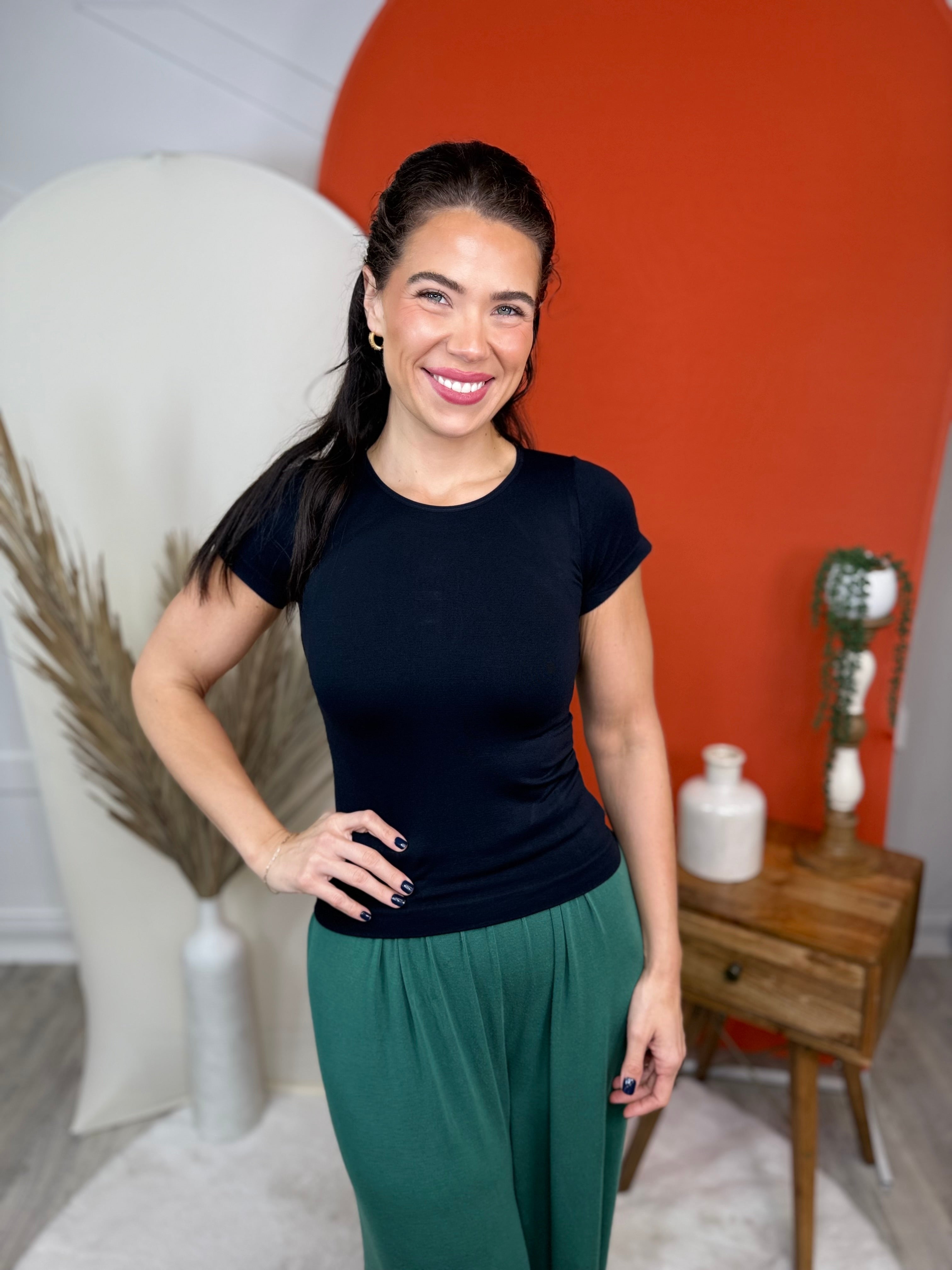 Restock: Perfect Staple Top-110 Short Sleeve Top-YELETE-Heathered Boho Boutique, Women's Fashion and Accessories in Palmetto, FL