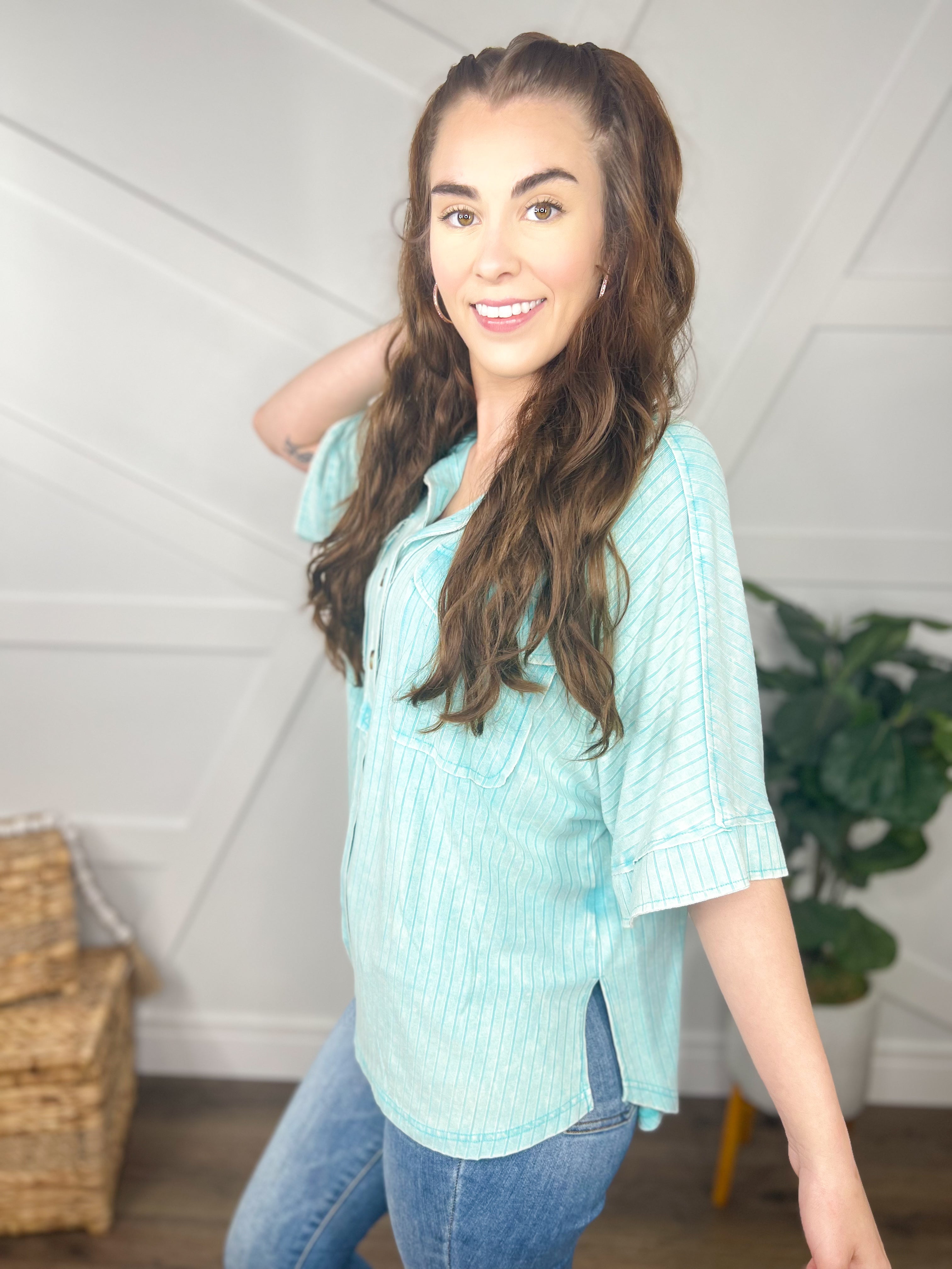 Casual Perfection Top-110 Short Sleeve Top-White Birch-Heathered Boho Boutique, Women's Fashion and Accessories in Palmetto, FL