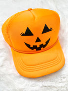 Jack-O-Lantern Trucker Hat-330 Headwear-Babe Wholesale-Heathered Boho Boutique, Women's Fashion and Accessories in Palmetto, FL