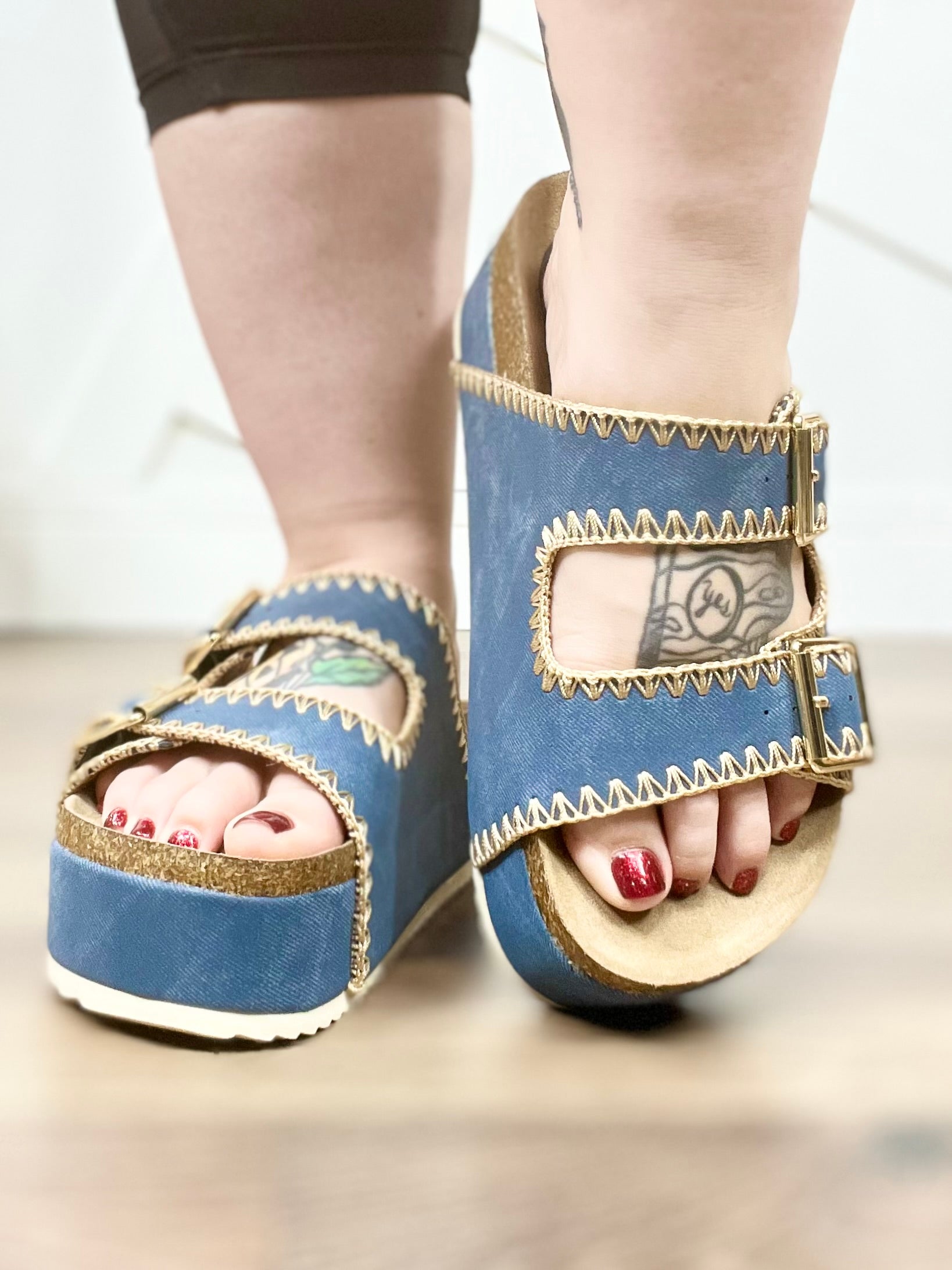 Denim Bowie Platform Sandals-350 Shoes-Mia Shoes-Heathered Boho Boutique, Women's Fashion and Accessories in Palmetto, FL